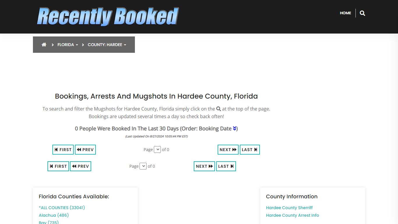 Bookings, Arrests and Mugshots in Hardee County, Florida - Recently Booked