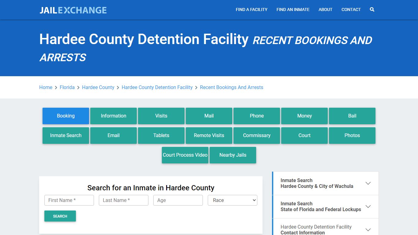 Hardee County Detention Facility Recent Bookings And Arrests