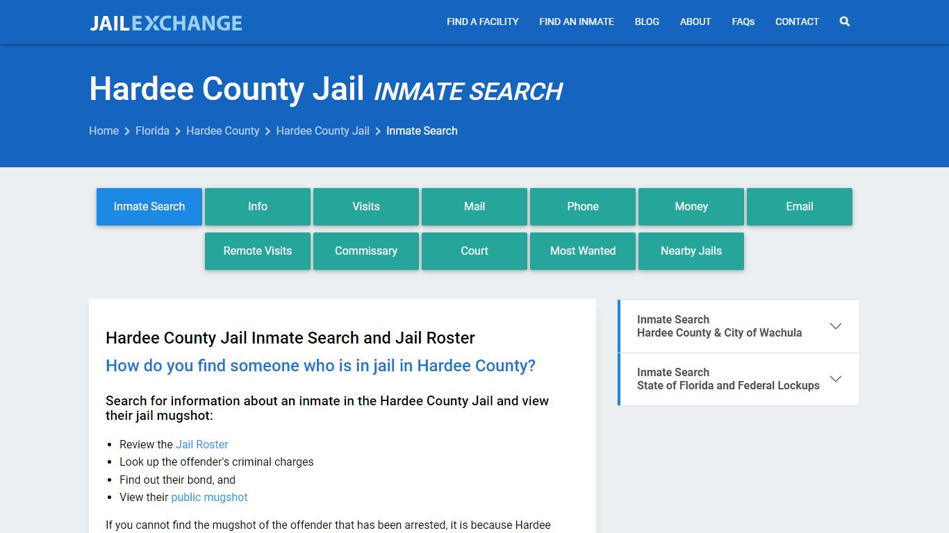 Inmate Search: Roster & Mugshots - Hardee County Jail, FL